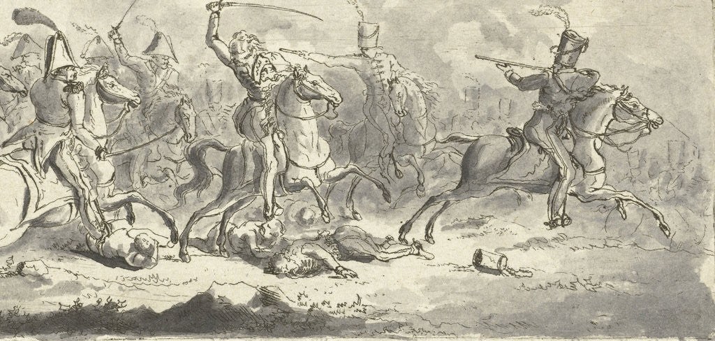 Detail of Cavalry during a battle by Gerardus Emaus de Micault