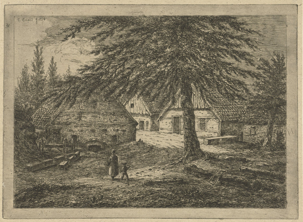 Detail of Barnyard by Gerardus Emaus de Micault