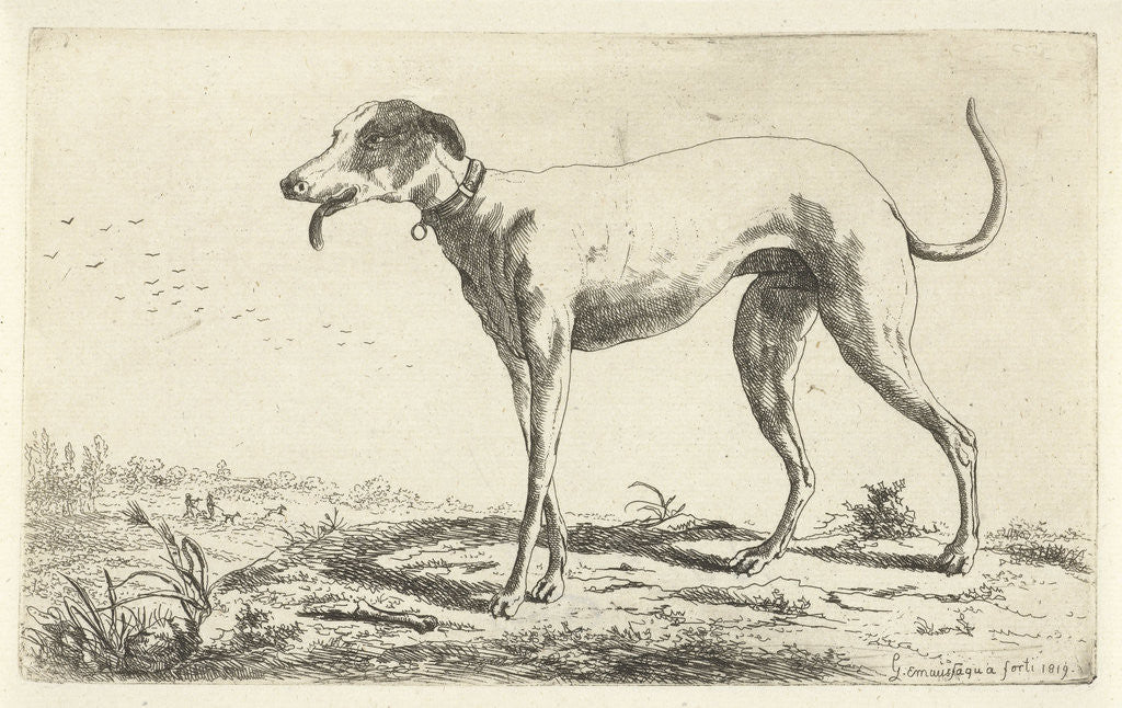 Detail of Greyhound Diana by Gerardus Emaus de Micault