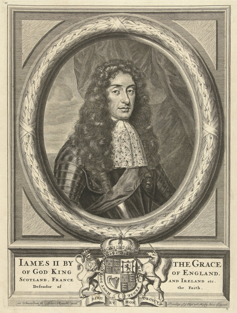 Detail of Portrait of James Stuart, King of England by in oval picture frame