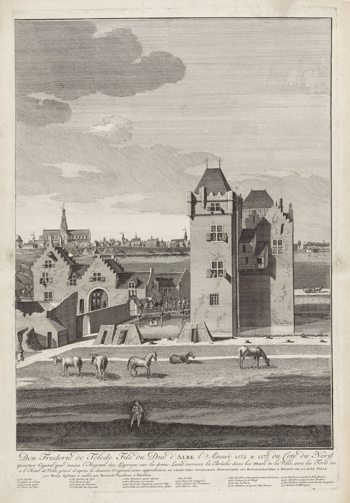 Detail of Siege of Haarlem, 1572-1573 (right page) by Bernardus Kleynhens