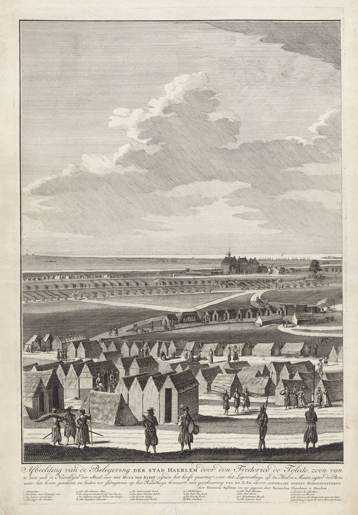 Detail of Siege of Haarlem, 1572-1573 (left page) by Bernardus Kleynhens