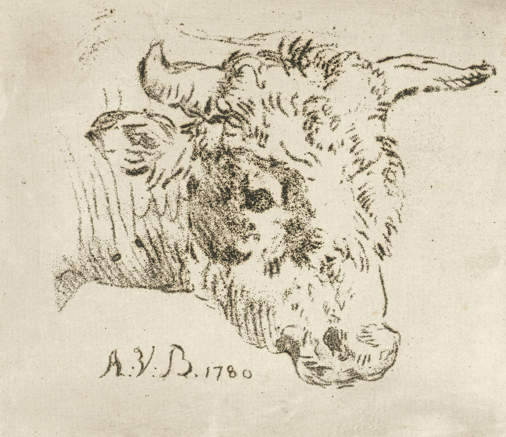 Detail of Head of a cow by Anthonie van den Bos