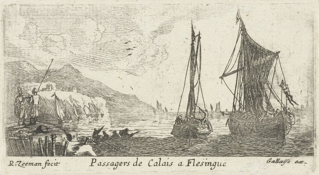 Detail of Spring Vessels between Calais and Flushing, Vlissingen by Pierre Gallays
