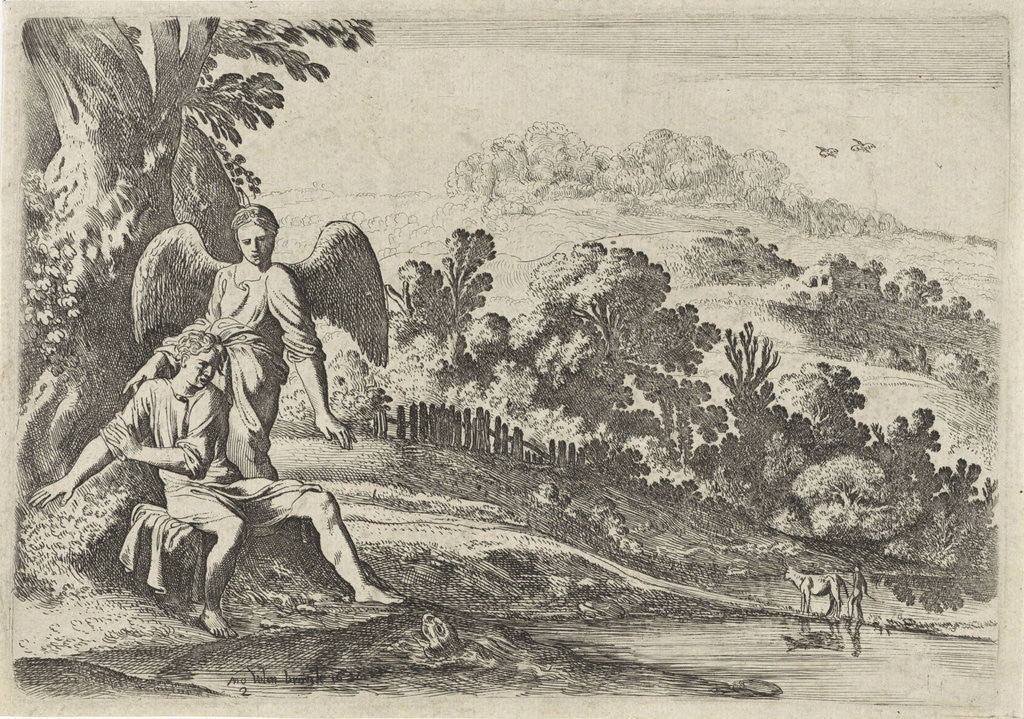 Detail of Tobias scares the fish by Hendrick Hondius I