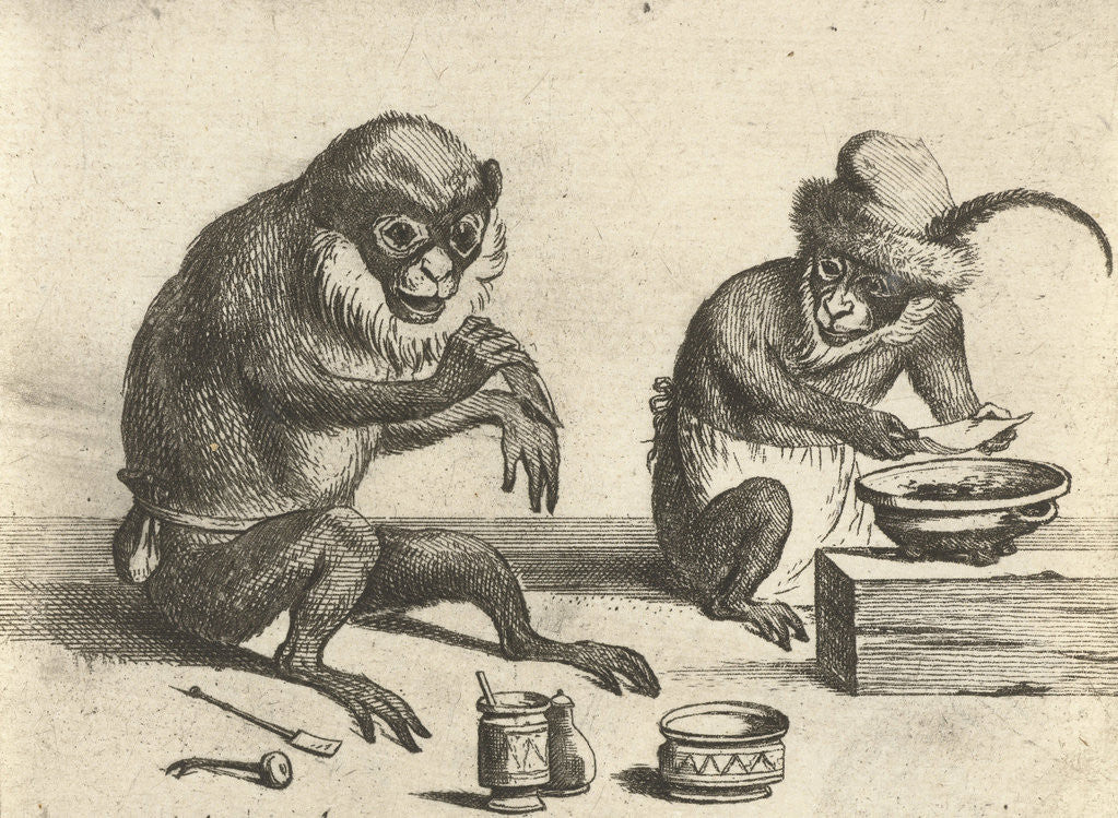 Detail of A monkey by David Teniers II