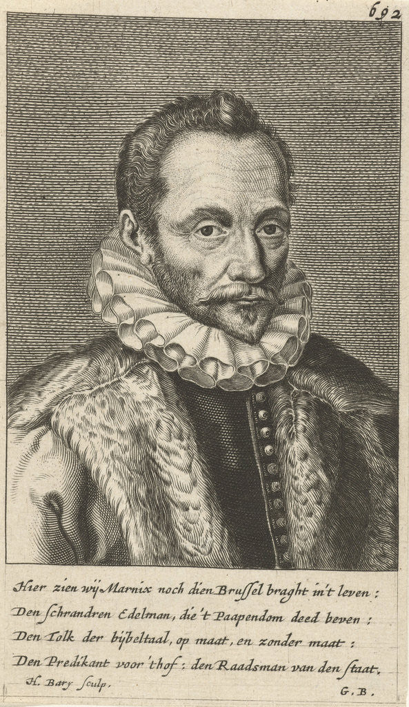 Detail of Portrait of Philip of Mr. Marnix of St Aldegonde by Geeraert Brandt I