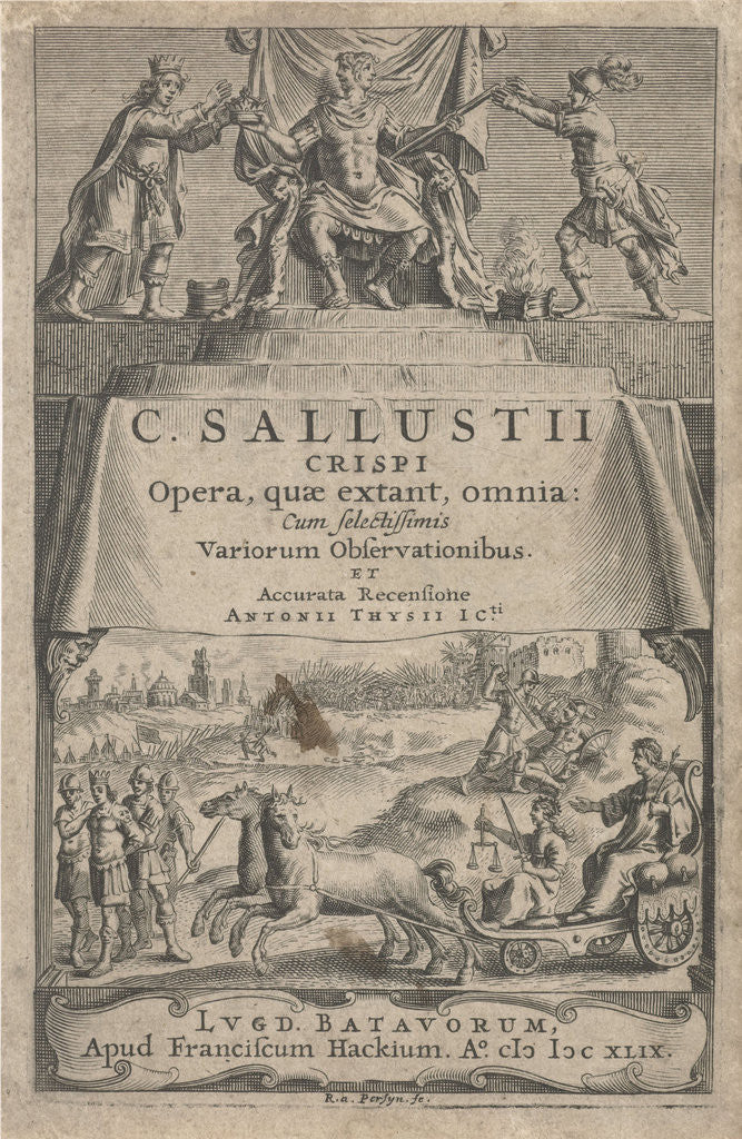 Detail of An emperor and Justice on chariot by Franciscus Hackius