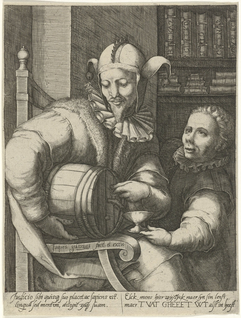 Detail of Jester with wine cask by Anonymous