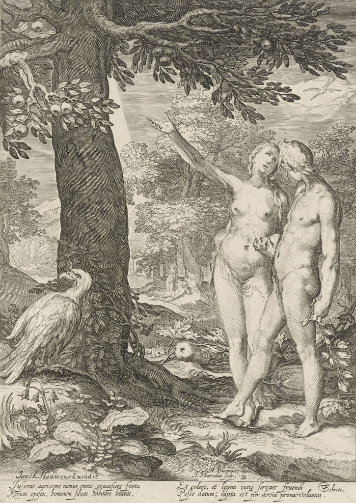 Detail of Adam and Eve before the Tree of Knowledge of Good and Evil by Isack Houwens