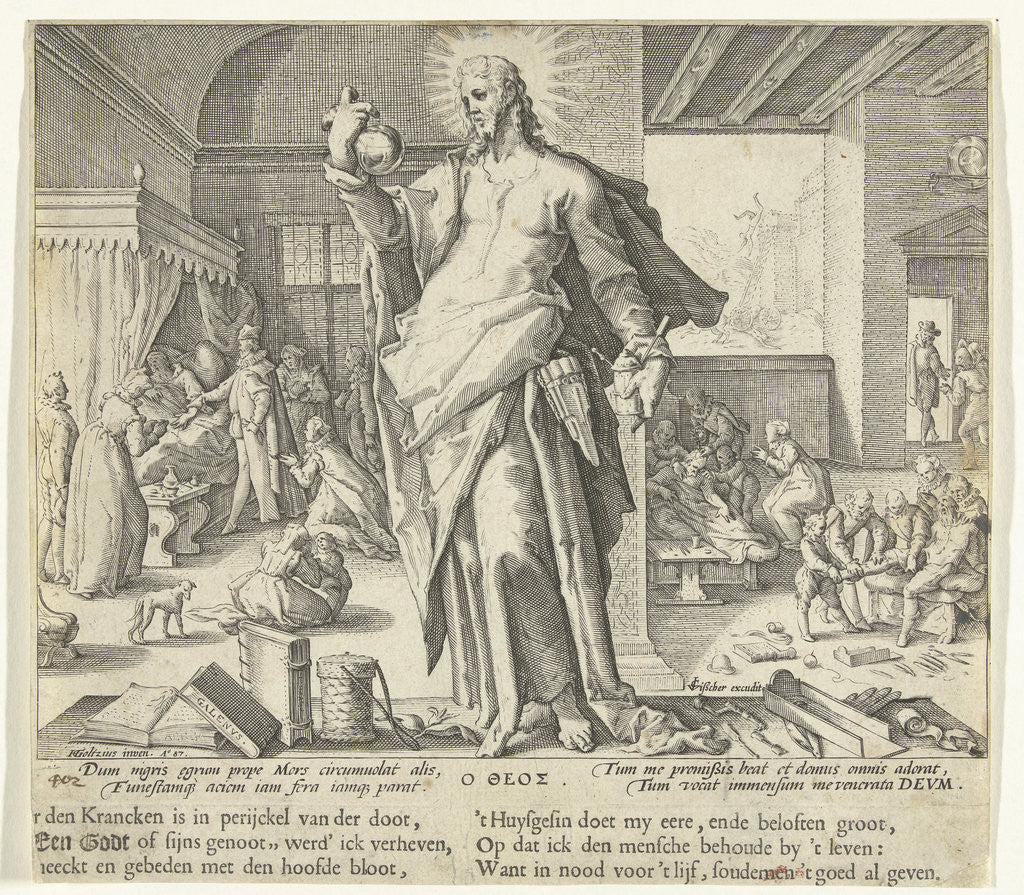 Detail of The physician as god by Claes Jansz. Visscher II
