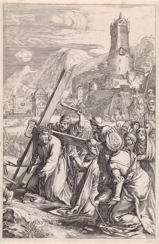 Detail of Carrying of the Cross by Hendrick Goltzius