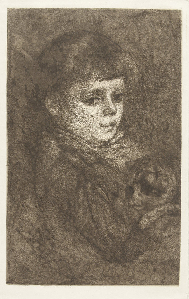 Detail of Portrait of Eleonora Bos with cat by Gerard Jan Bos