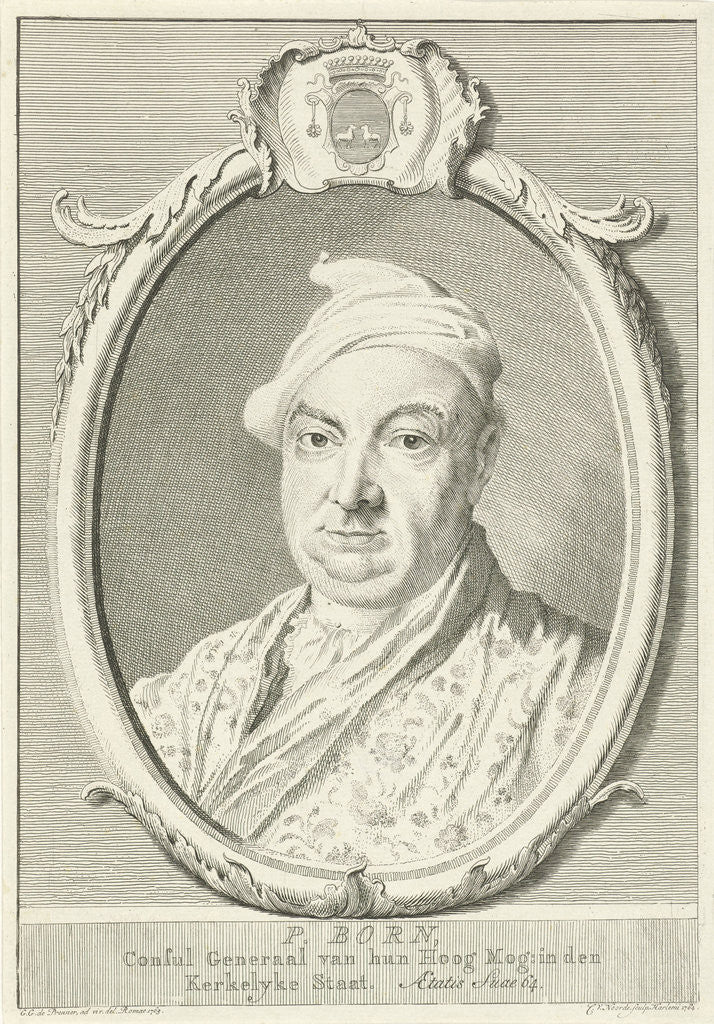 Detail of Portrait of P Born by Cornelis van Noorde