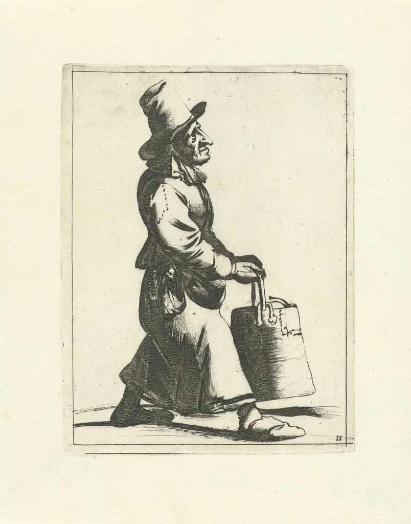 Detail of Man with bucket by Frederik de Wit
