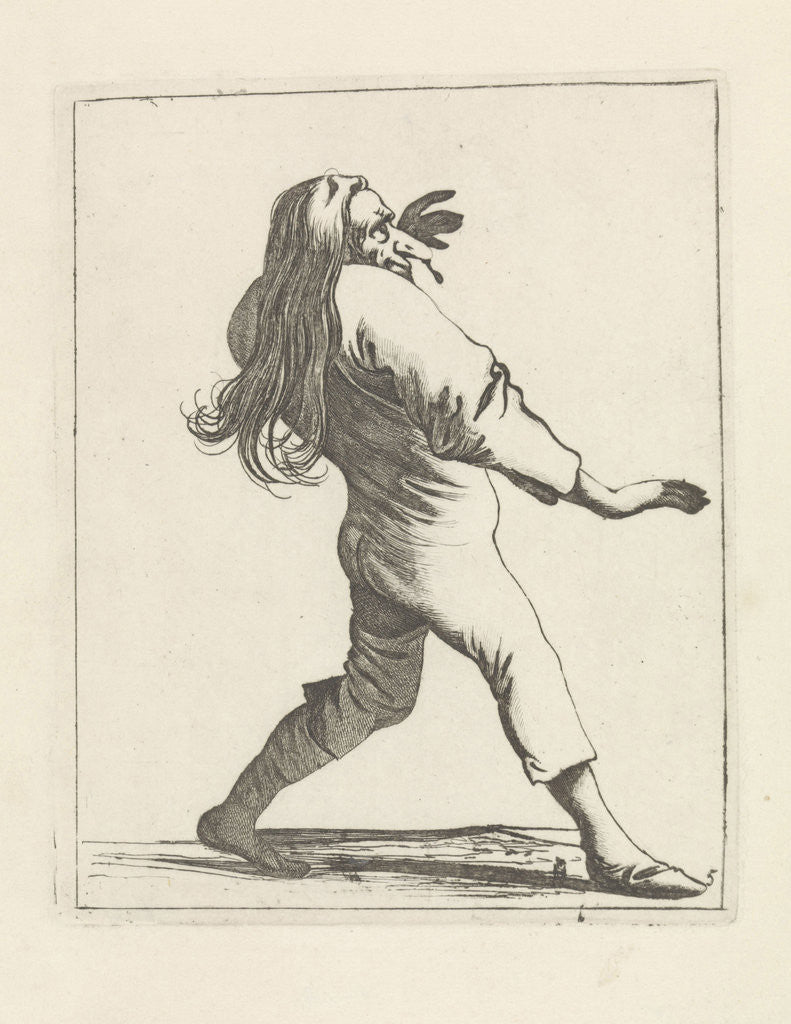 Detail of Long-haired man with snottebel by Frederik de Wit