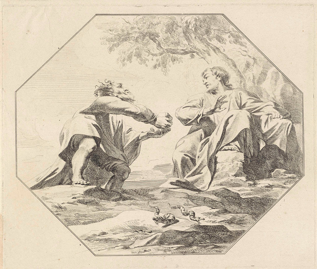 Detail of Temptation of Christ by Jacob de Wit