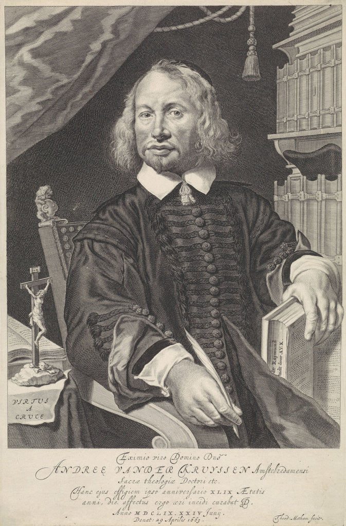 Detail of Portrait of Andreas van der Kruyssen by Theodor Matham