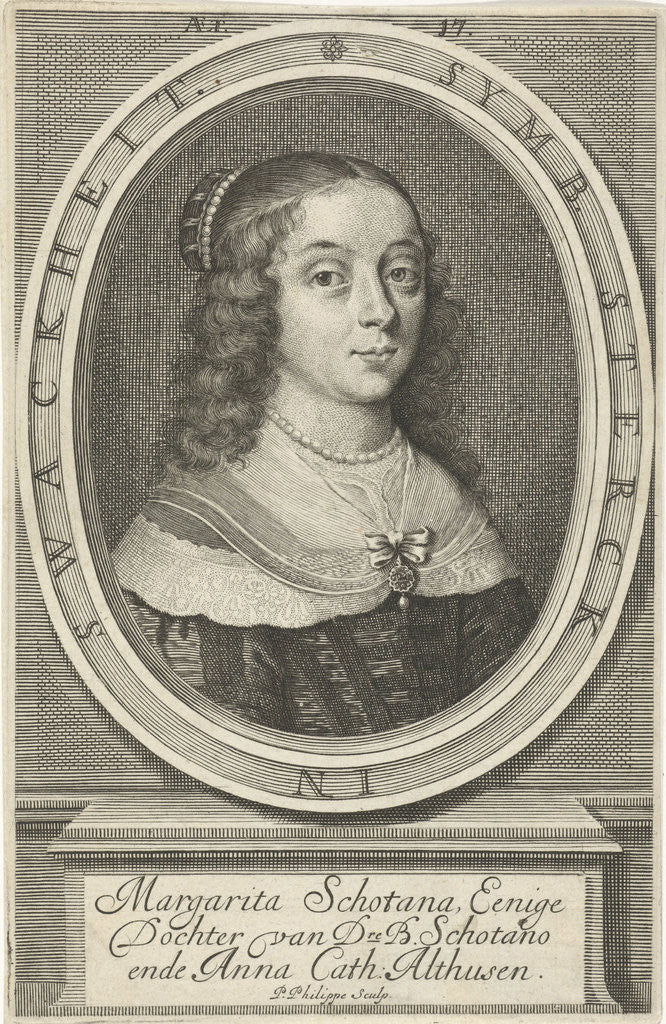 Detail of Portrait of Margarita Schotanus, at age 17 by Peter Philippe