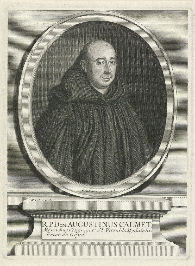 Detail of Portrait of the theologian Antoine Augustin Calmet by Nicolas Pitau II