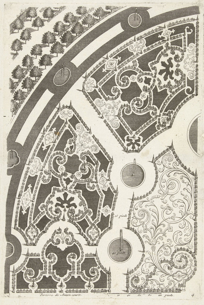 Detail of Parterre Hampton Court, Daniël Marot (I) by Anonymous