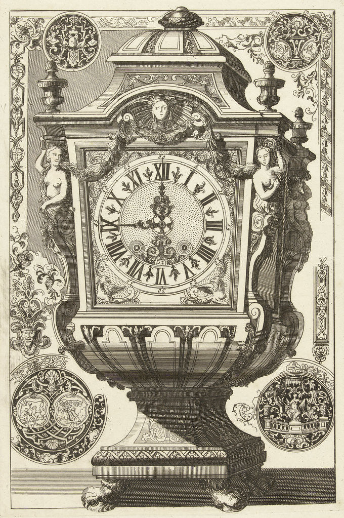 Detail of Clock in the form of a rectangular urn, Daniël Marot (I) by Anonymous