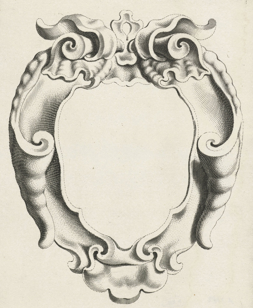 Detail of Cartouche with lobe ornament whose edges curl inwards, Michael Mosijn, Gerbrand van den Eeckhout by Clement de Jonghe