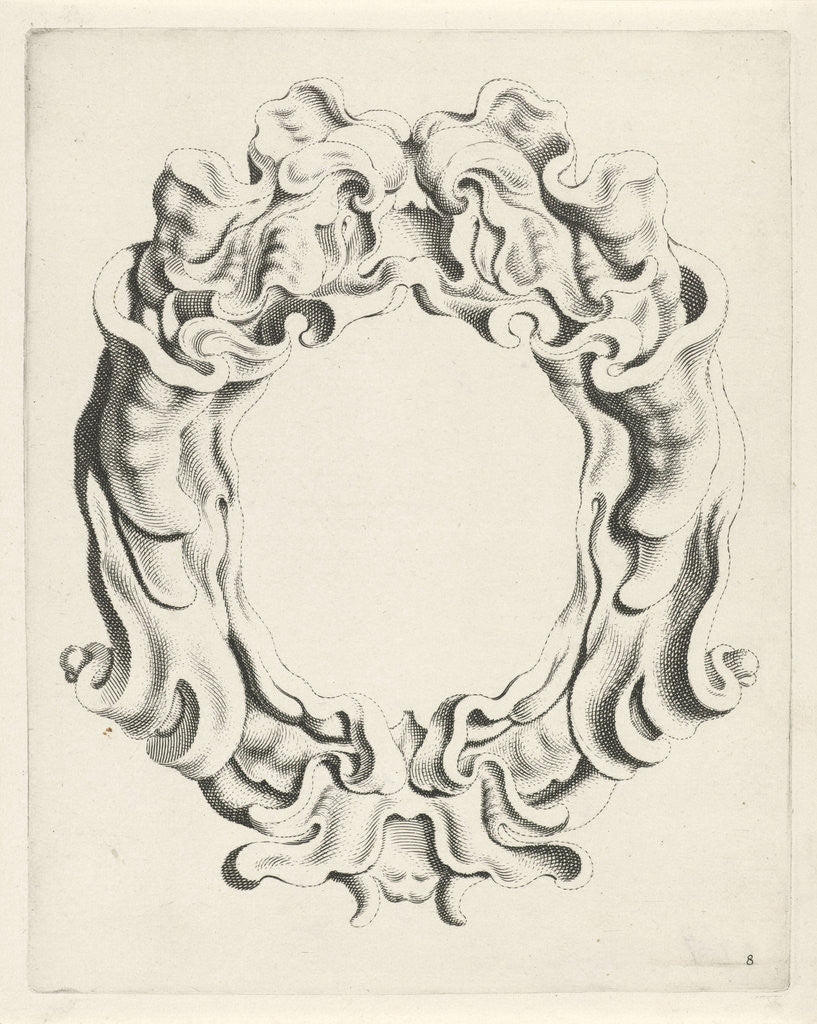 Detail of Cartouche with lobe ornament, overhead mask with open mouth by Clement de Jonghe