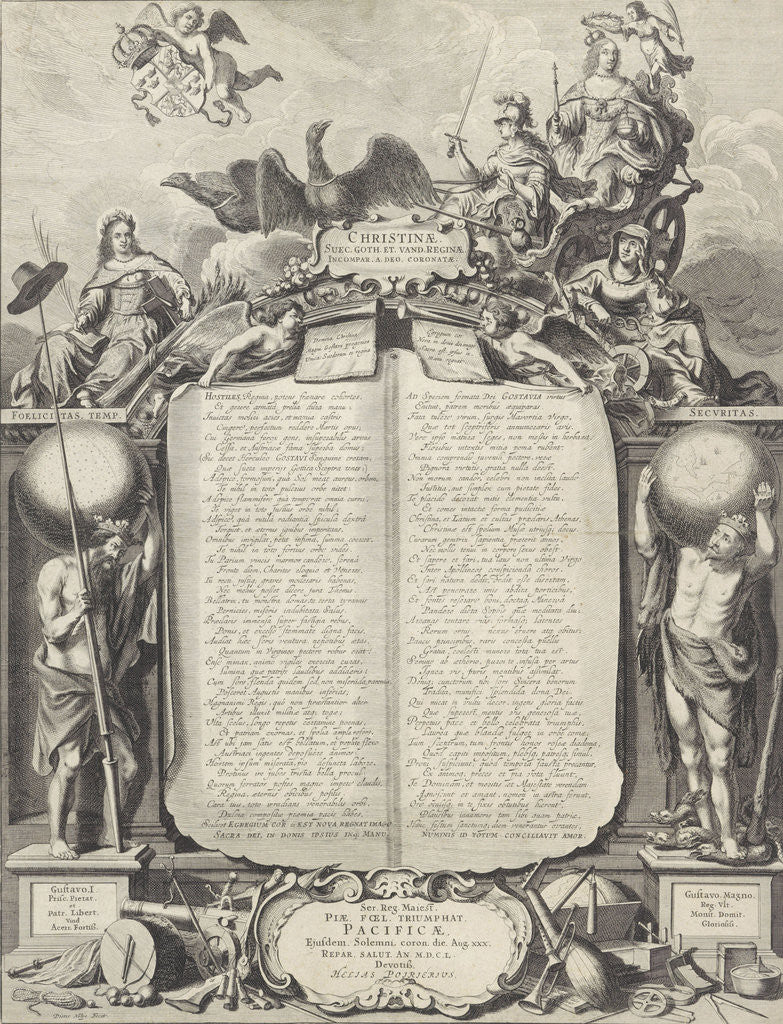 Detail of Allegory in honor of Christina of Sweden by Pieter Nolpe