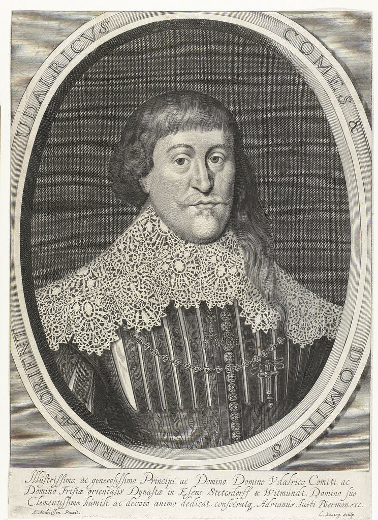 Detail of Portrait of Udalricus of East Friesland by Adriaan Justus Bierman