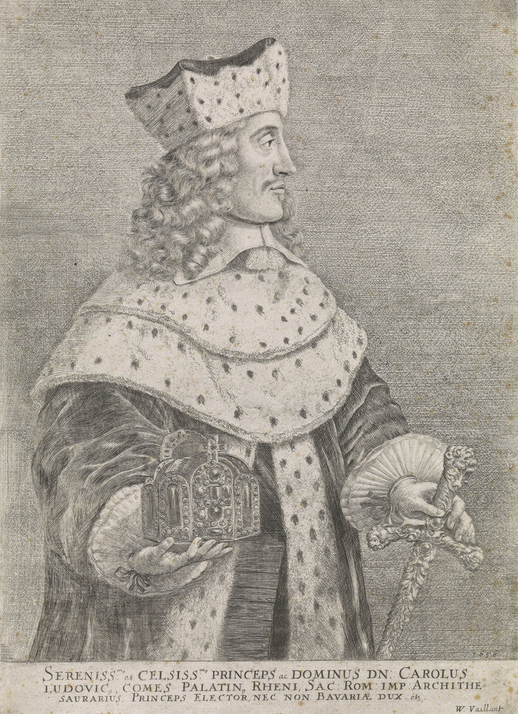 Detail of Portrait of Charles Louis, Elector Palatine by Wallerant Vaillant