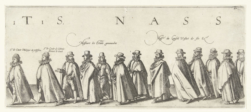 Detail of Funeral procession of William of Orange, page 11 by Willem Janszoon Blaeu