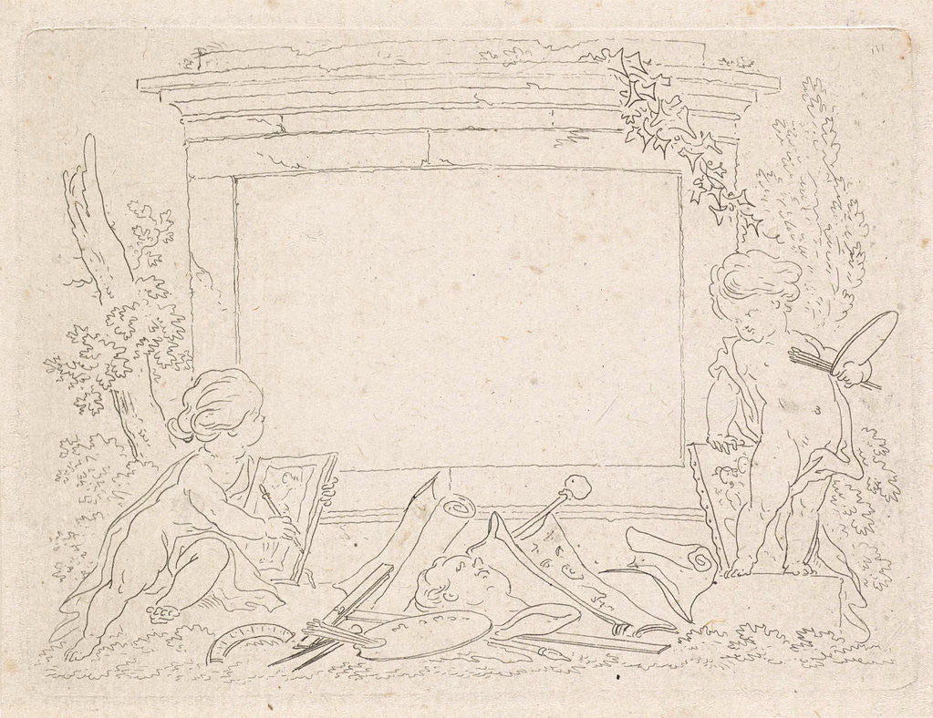 Detail of Vignette with drawing and painting gear by Derk Anthony van de Wart