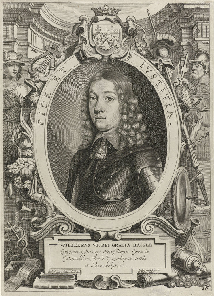 Detail of Portrait of William VI, Landgrave of Hesse-Kassel by Theodor Matham