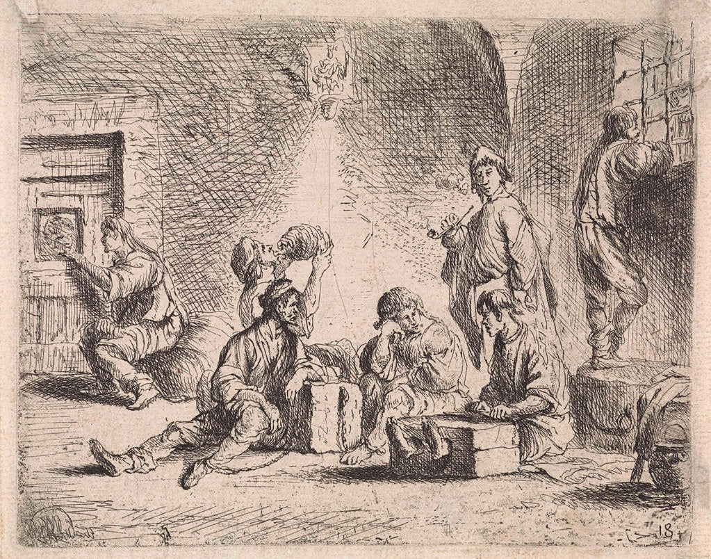 Detail of Prisoners in prison by Cornelis de Wael