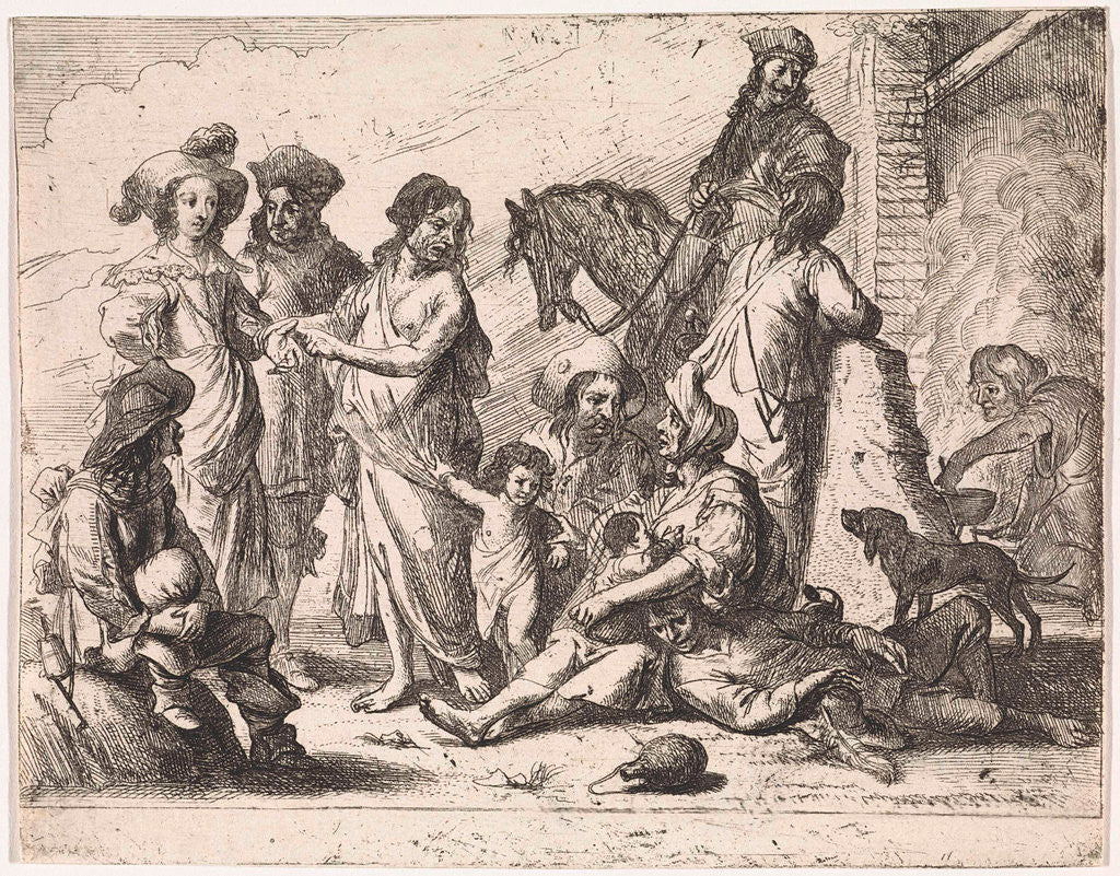Detail of Fortuneteller by Cornelis de Wael