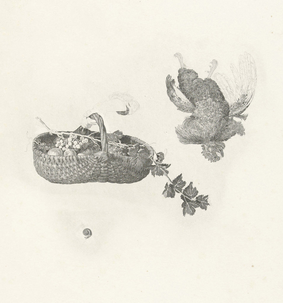 Detail of Woman with basket of fruit in your hand at the window by Gerard Dou