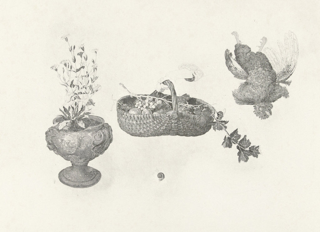 Detail of Woman with basket of fruit in your hand at the window by Gerard Dou