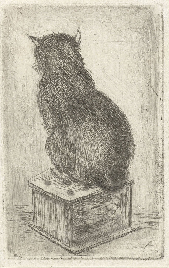 Detail of Cat sits on a stove by Louis Bernard Coclers