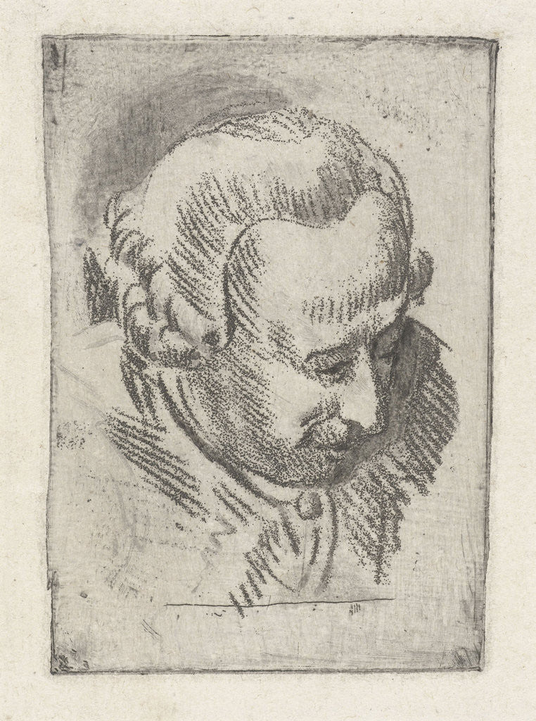 Detail of Head Study of Jean Baptiste Coclers by Louis Bernard Coclers