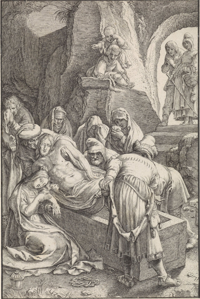 Detail of Entombment of Christ by Hendrick Goltzius