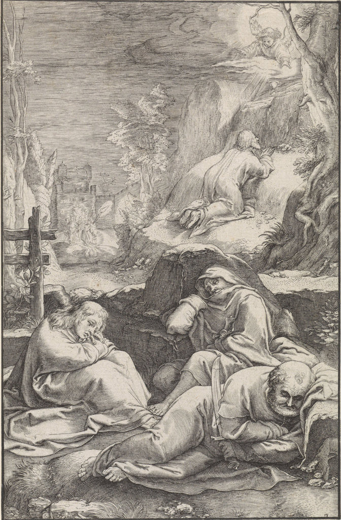 Detail of Christ in the Garden of Gethsemane by Hendrick Goltzius