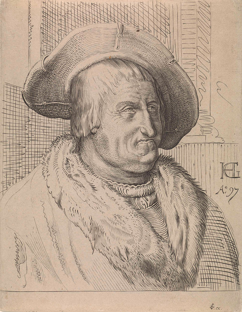 Detail of Portrait of an old man with hat by Claes Jansz. Visscher II