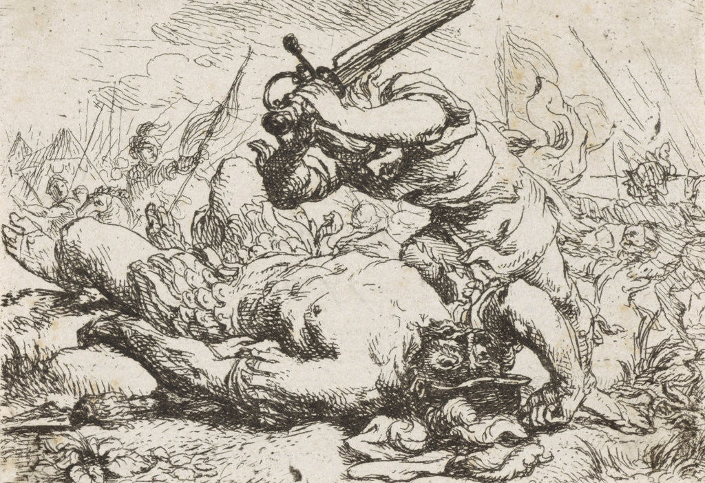 Detail of David and Goliath by Cornelis Schut I