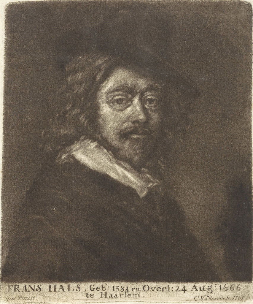 Detail of Portrait of Frans Hals with a hat by Workshop of Cornelis van Noorde