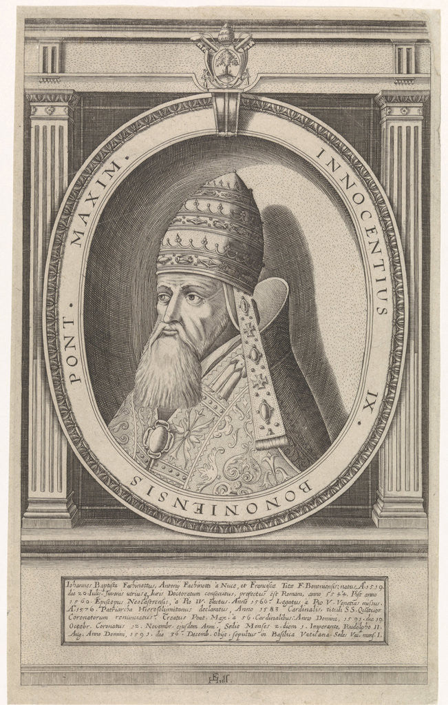Detail of Portrait of Pope Innocent IX dressed in papal robes by Friedrich van Hulsen