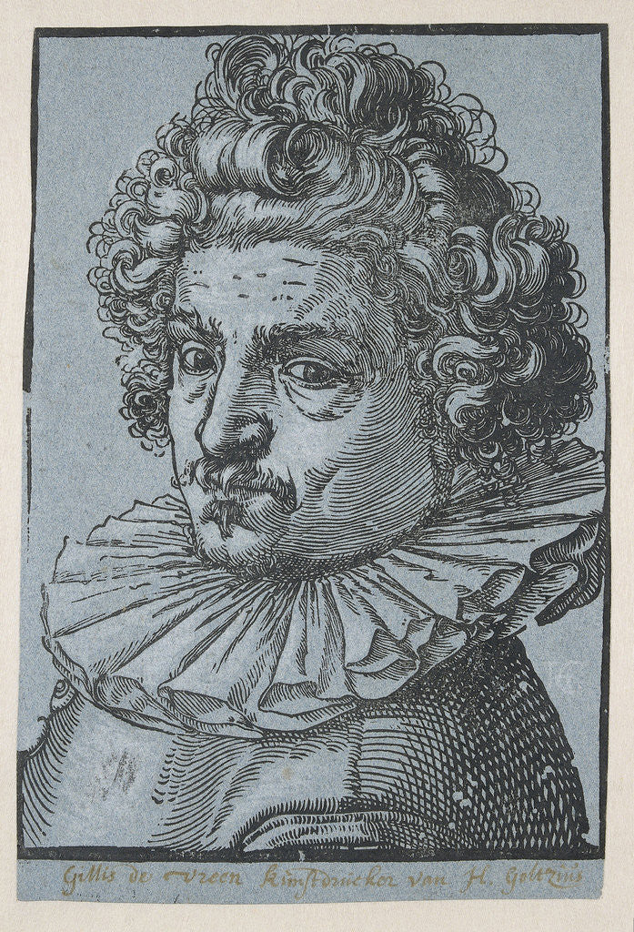 Detail of Portrait of Gillis van Breen by Hendrick Goltzius