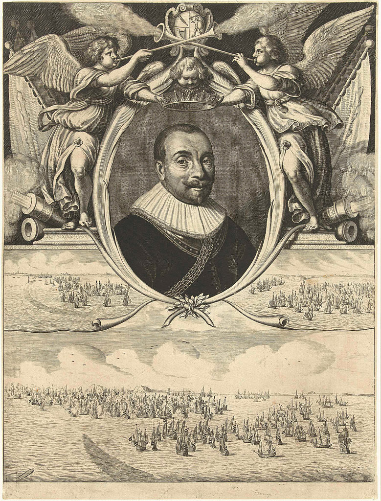 Detail of Portrait of Admiral Maarten Tromp at the age of 42 by Cornelis van Dalen I