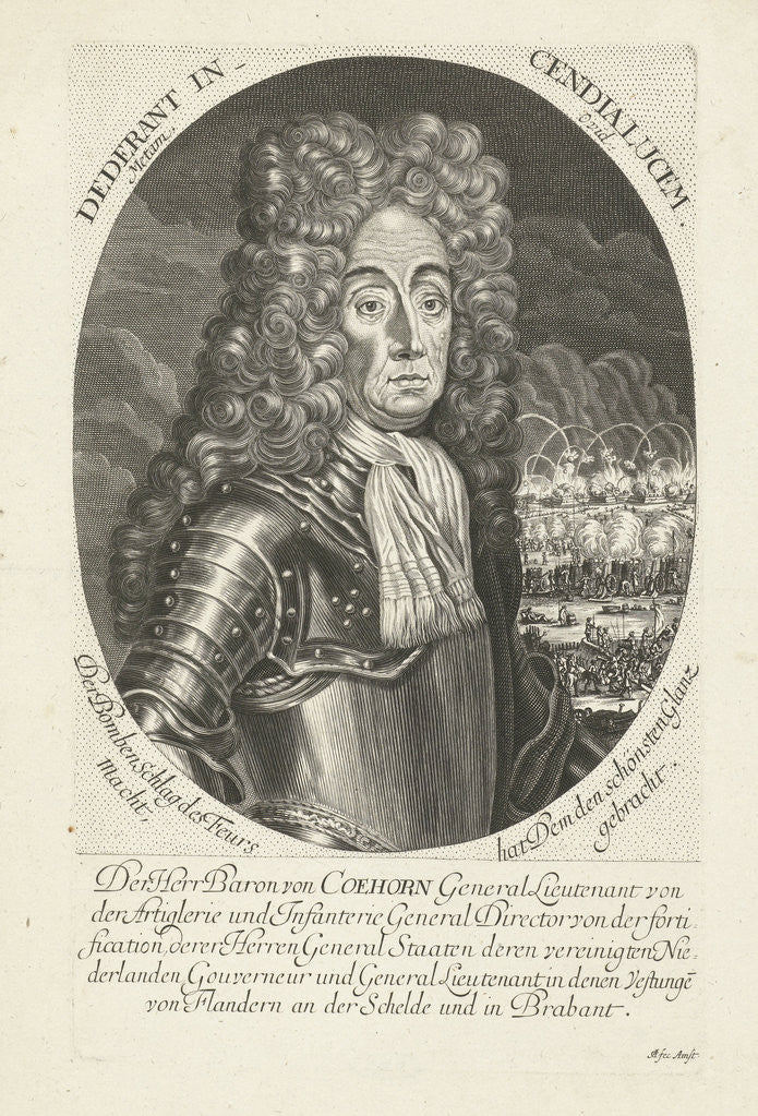 Detail of Portrait of Baron Menno van Coehoorn by Cornelis Apeus