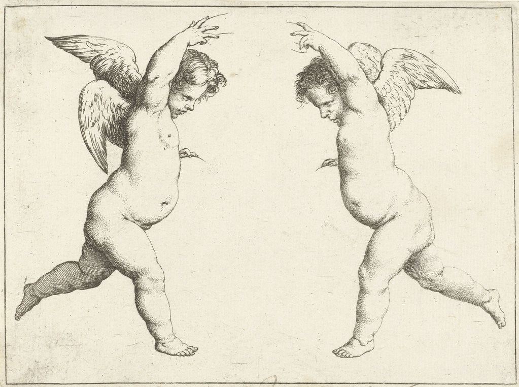 Detail of Two opposite each other angels by Pieter van Avont